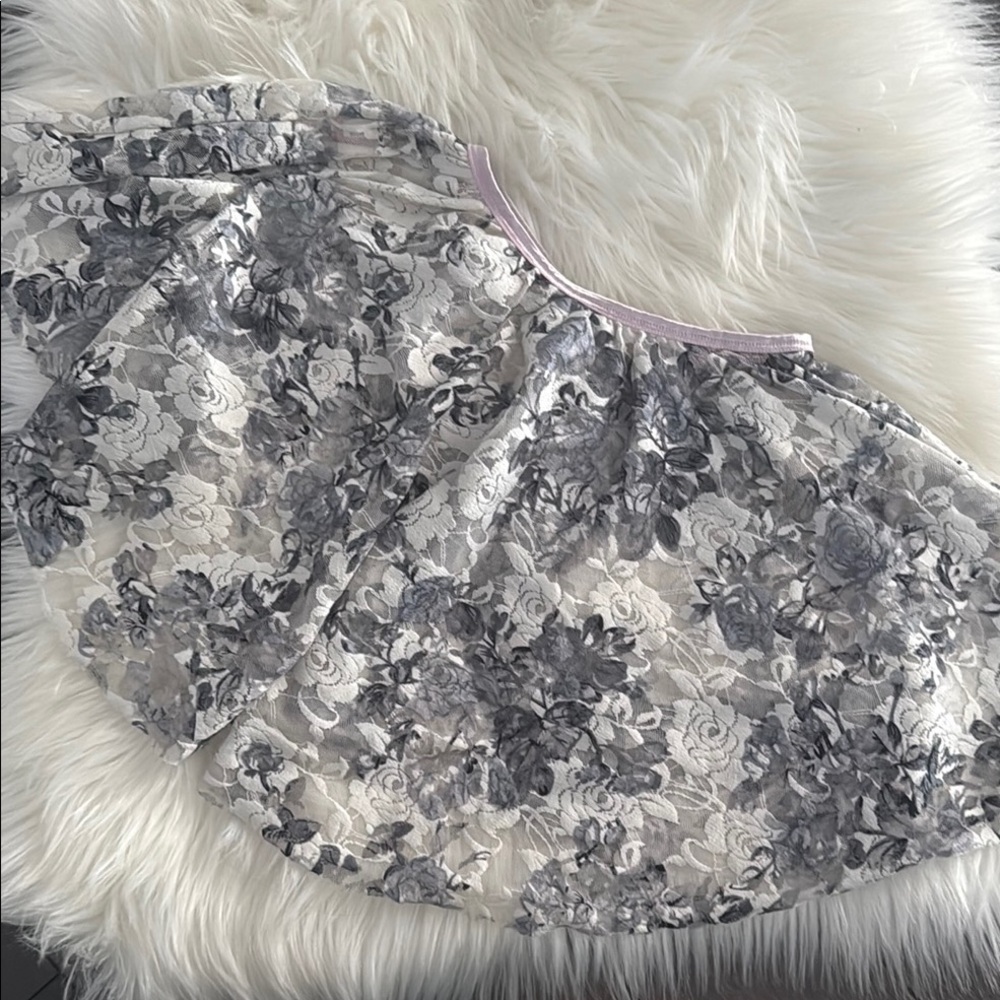 Ballet Floral Lace Skirt xl toddler Gray and White